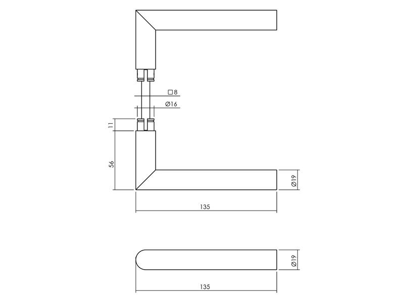Intersteel Set achterdeurbeslag rond SKG*** met kerntrekbeveiliging rvs geborsteld