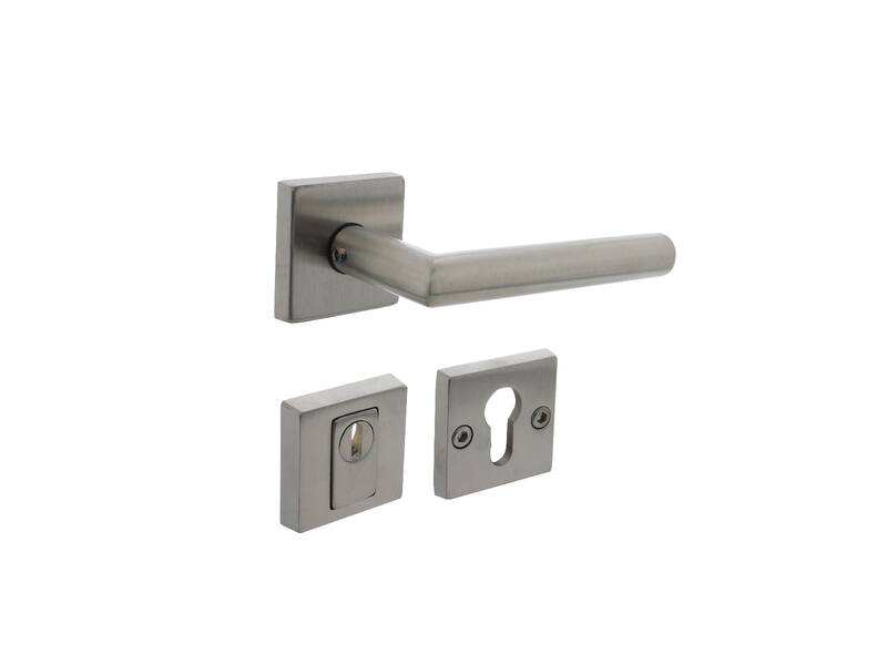 Intersteel Set achterdeurbeslag vierkant SKG*** met kerntrekbeveiliging rvs geborsteld