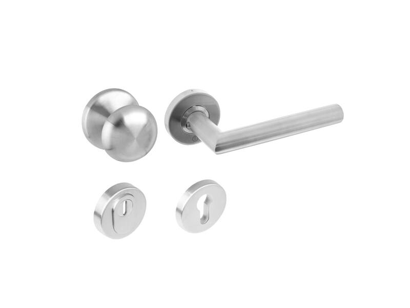 Intersteel Voordeurset veiligheidsbeslag SKG*** rond rvs geborsteld