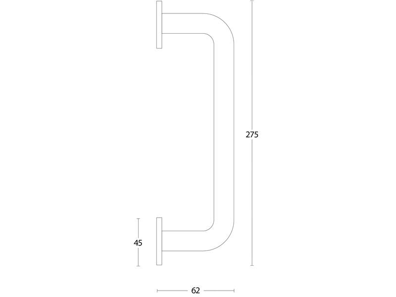 Intersteel Deurgreep op rond rozet 275 mm rvs geborsteld