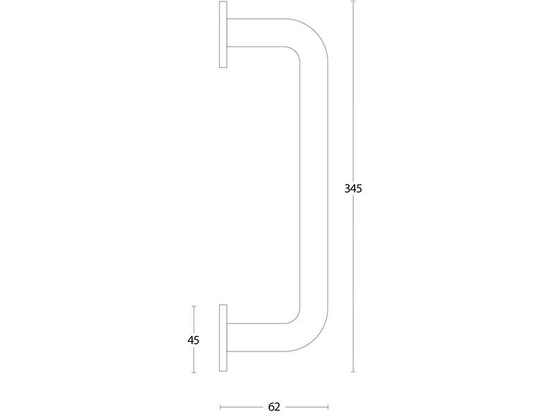 Intersteel Deurgreep op rond rozet 345 mm rvs geborsteld