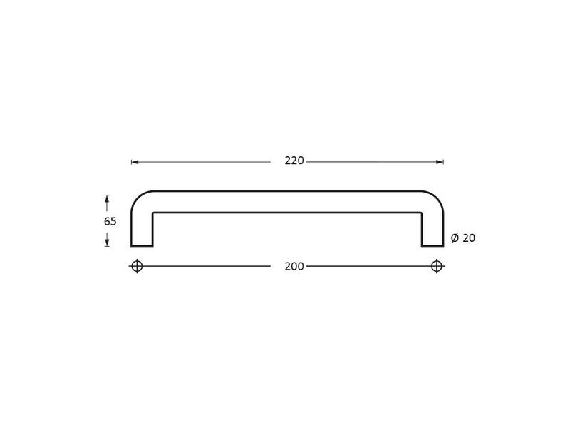Intersteel Deurgrepen 220 mm U-vorm rvs geborsteld