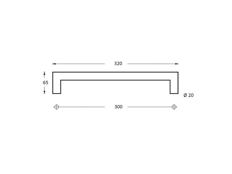 Intersteel Deurgreep 320 mm recht-90 graden rvs geborsteld