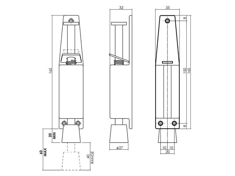 Intersteel Deurvastzetter 180 mm RVS