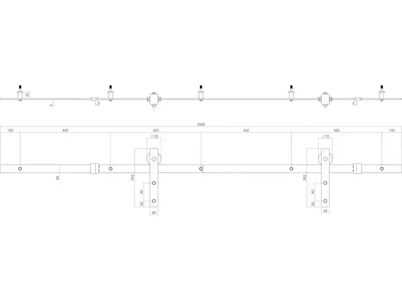 Intersteel Schuifdeursysteem Basic rvs geborsteld