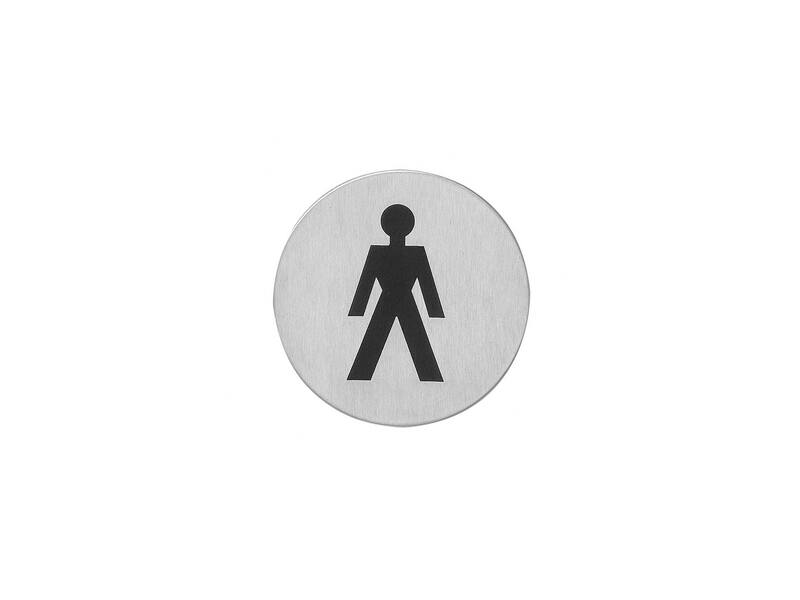 Intersteel Pictogram herentoilet zelfklevend rond RVS