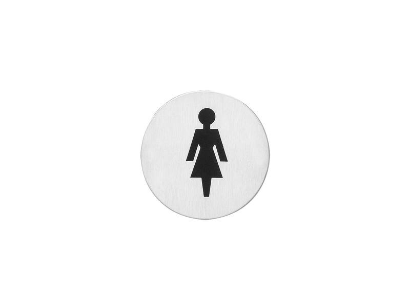 Intersteel Pictogram damestoilet zelfklevend rond RVS