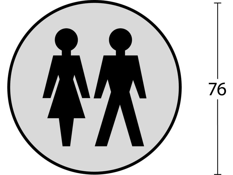 Intersteel Pictogram dames- en herentoilet zelfklevend rond RVS