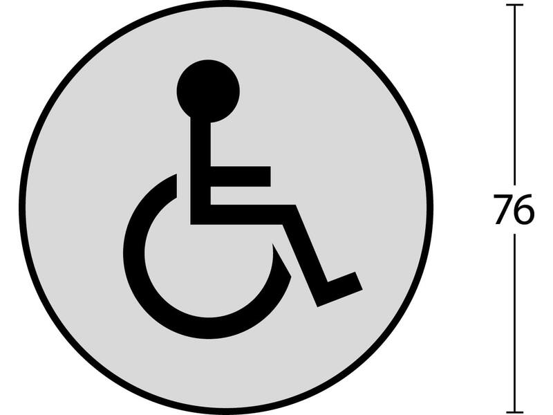Intersteel Pictogram toilet mindervalide zelfklevend rond RVS