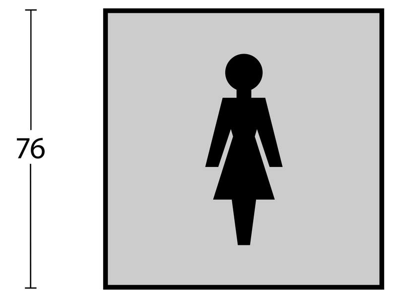 Intersteel Pictogram damestoilet zelfklevend vierkant RVS