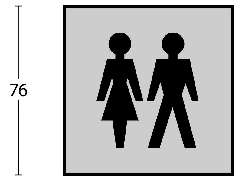 Intersteel Pictogram dames- en herentoilet zelfklevend vierkant RVS
