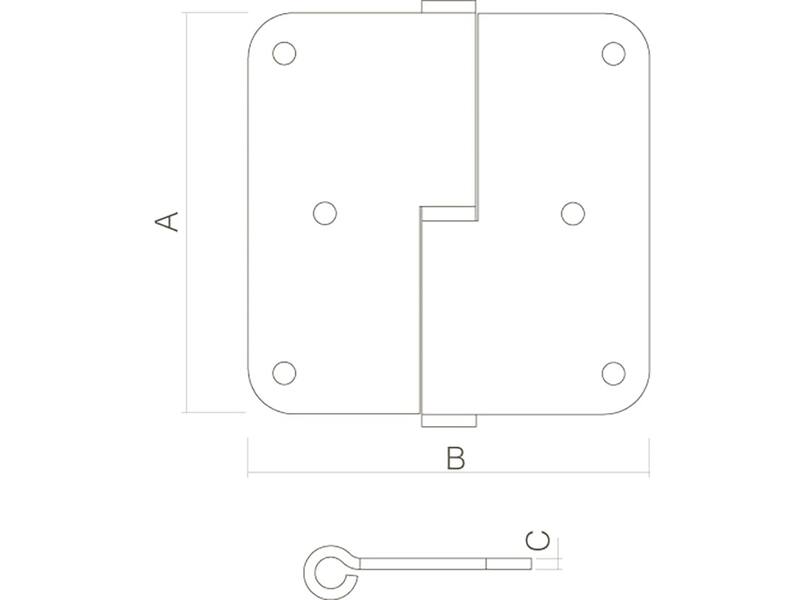 Intersteel Stiftpaumelle DIN rechts rvs geborsteld