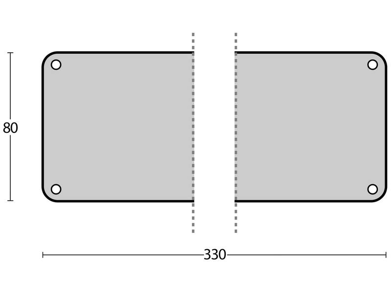 Intersteel Deurplaat 80 mm x 330 mm RVS