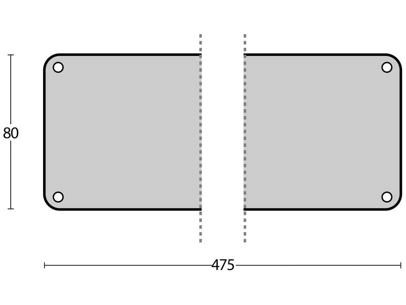 Intersteel Deurplaat 80 mm x 475 mm RVS