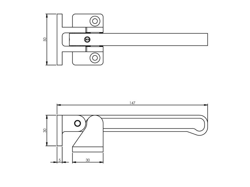 Intersteel Kierstandhouder RVS Curve SKG Voor naar buitendraaiende deuren