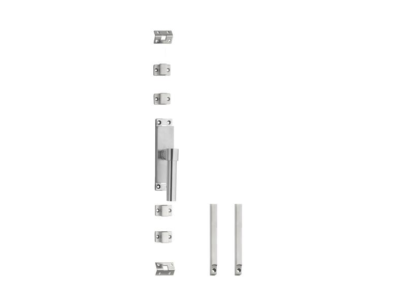 Intersteel Kruk-espagnolet rechts L-recht met stangenset 2x 1245 mm rvs geborsteld