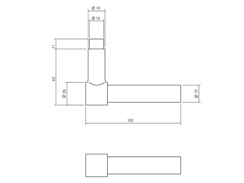 Intersteel Kruk-espagnolet rechts L-recht met stangenset 2 X 1245 mm zwart