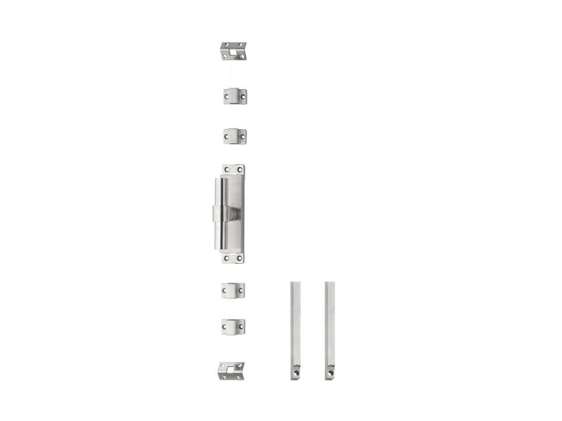 Intersteel Kruk-espagnolet links T-recht met stangenset 2x 1245 mm rvs geborsteld