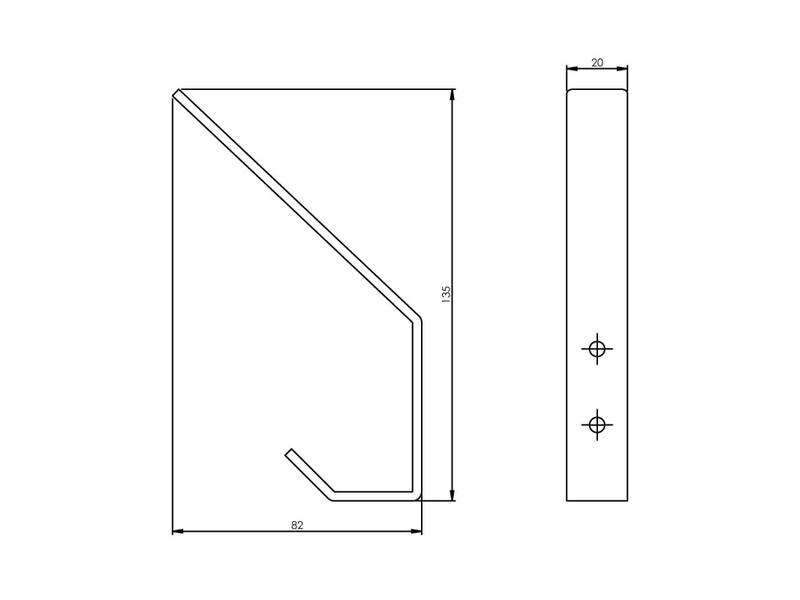 Intersteel Kapstokhaak gebogen Rvs 135 mm