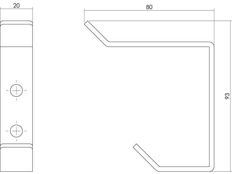 Intersteel Kapstokhaak gebogen Rvs 93 mm