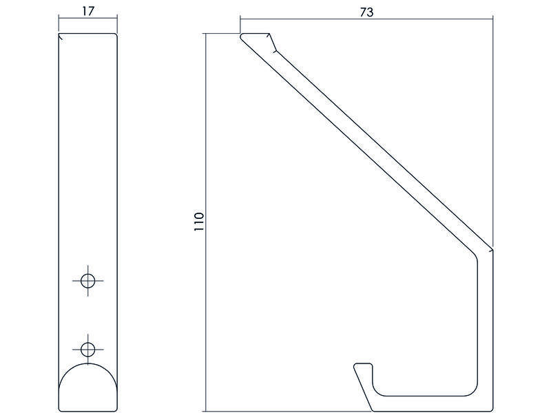 Intersteel Kapstokhaak recht rvs mat