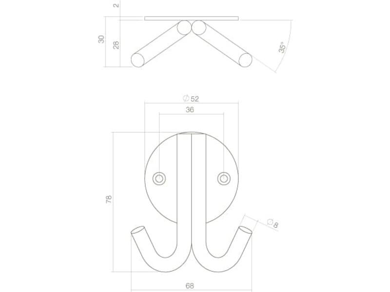 Intersteel Jashaak dubbel op rond rozet Rvs