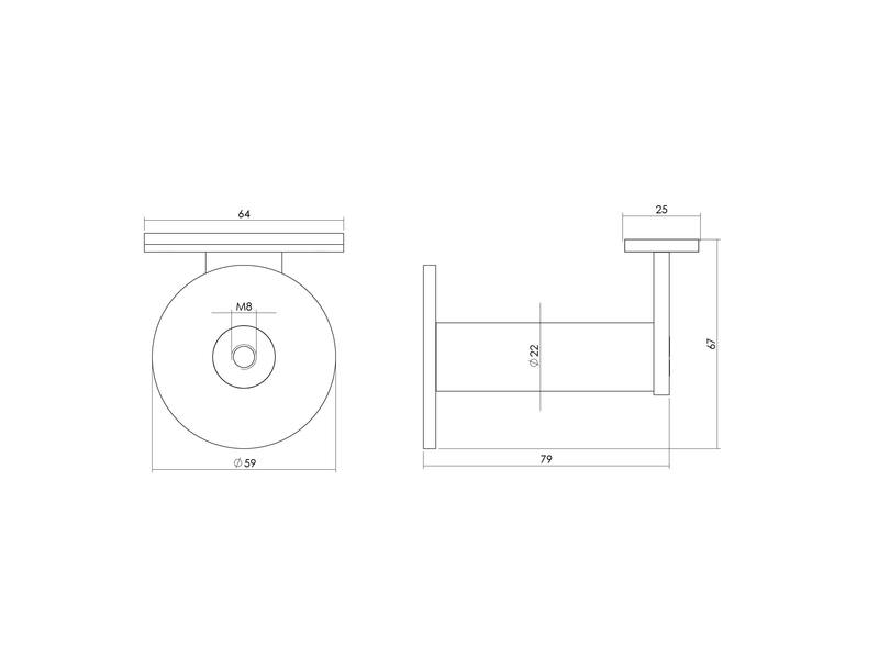 Intersteel Leuninghouder zwaar met vlak zadel RVS