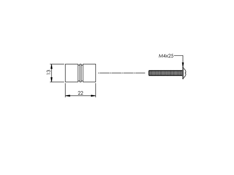 Intersteel Meubelknop rond 13 mm rvs geborsteld