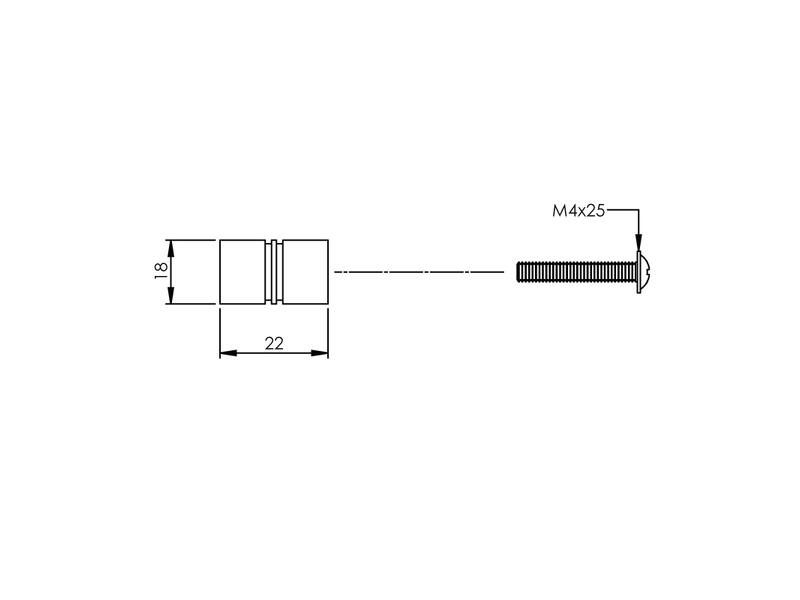 Intersteel Meubelknop rond 18 mm rvs geborsteld