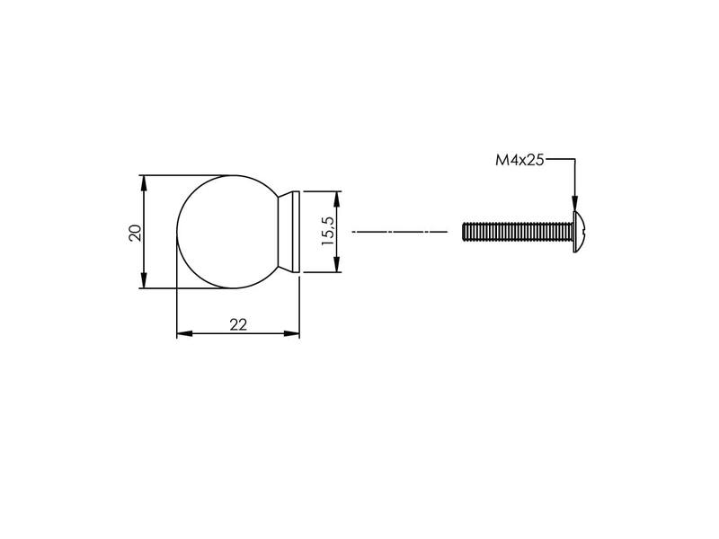 Intersteel Meubelknop 20 mm bolrond RVS