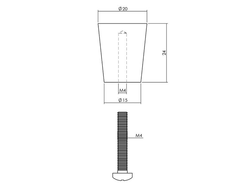 Intersteel Meubelknop 20 mm conisch RVS