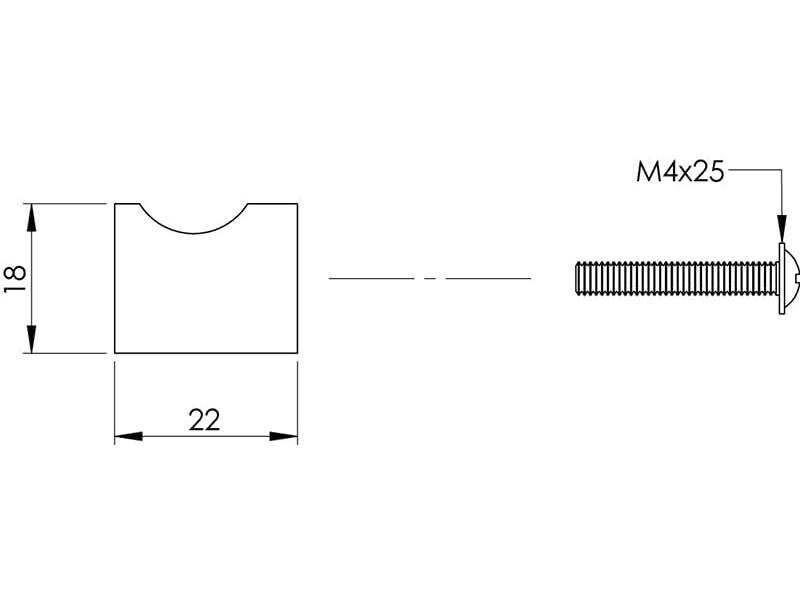 Intersteel Meubelknop 18 mm RVS vingergrip