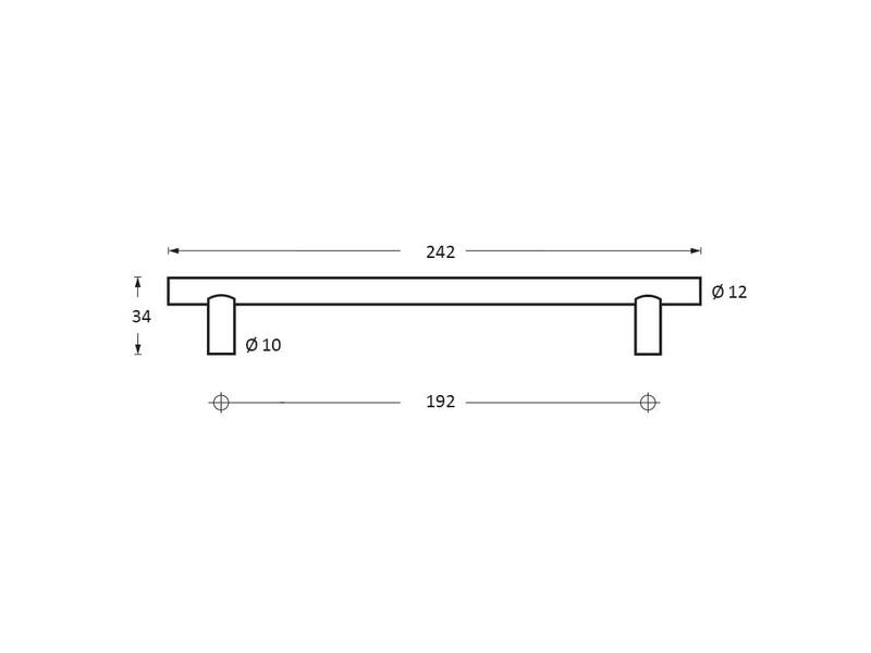 Intersteel Meubelgreep 12 mm, lengte 242 mm RVS