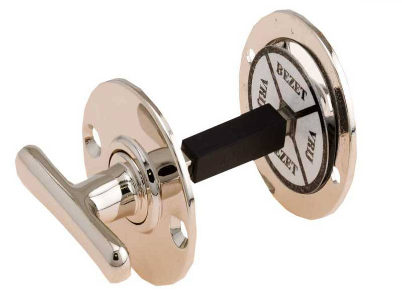 WC-garnituur Nikkel T-kruk met vrij en bezet aanduiding 5/8mm stift