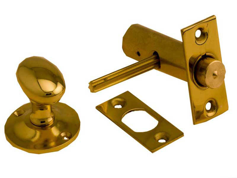Inboorgrendel Messing gelakt Ei-knop 30 mm