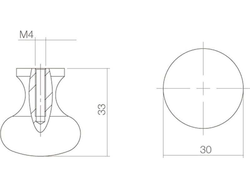 Intersteel Meubelknop Paddenstoel 30 mm smeedijzer zwart