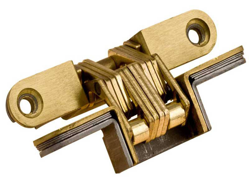 Onzichtbaar SOSS scharnier vermessingd 60x13,  minimale deurdikte 14mm