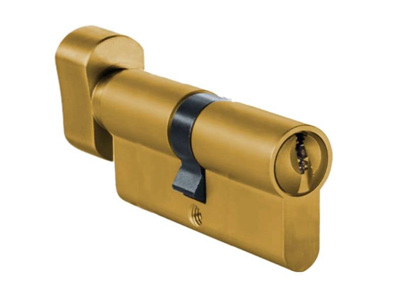 Knopcilinder dubbel Messing 30/35mm SKG2, sleutelzijde 5mm verlengd