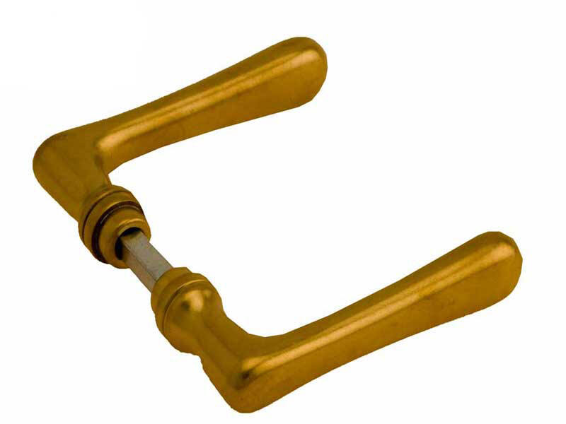 Deurkruk getrommeld Messing Elegant recht 110 mm