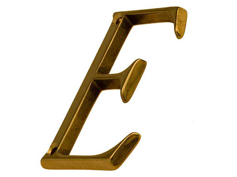Huisletter Messing Letter E klassiek 80 mm