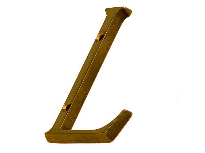 Huisletter Messing Letter L klassiek 80 mm