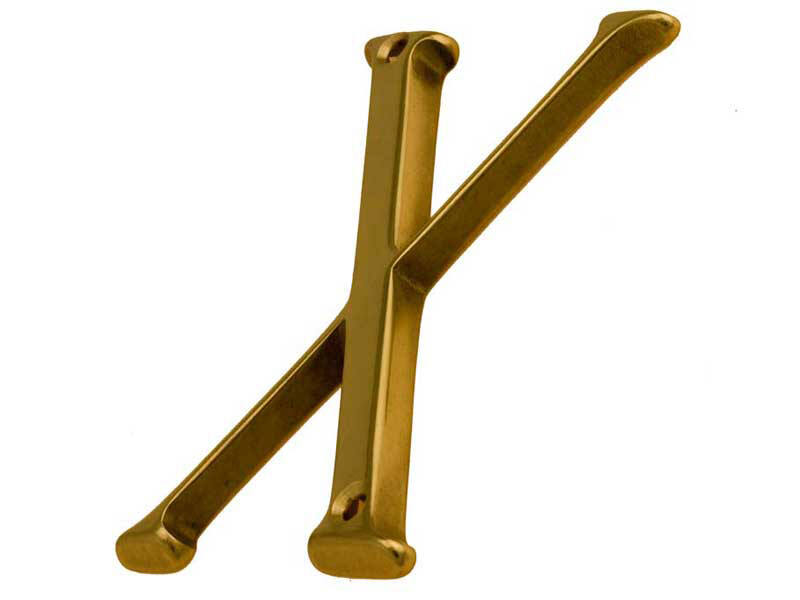 Huisletter Messing Letter X klassiek 80 mm