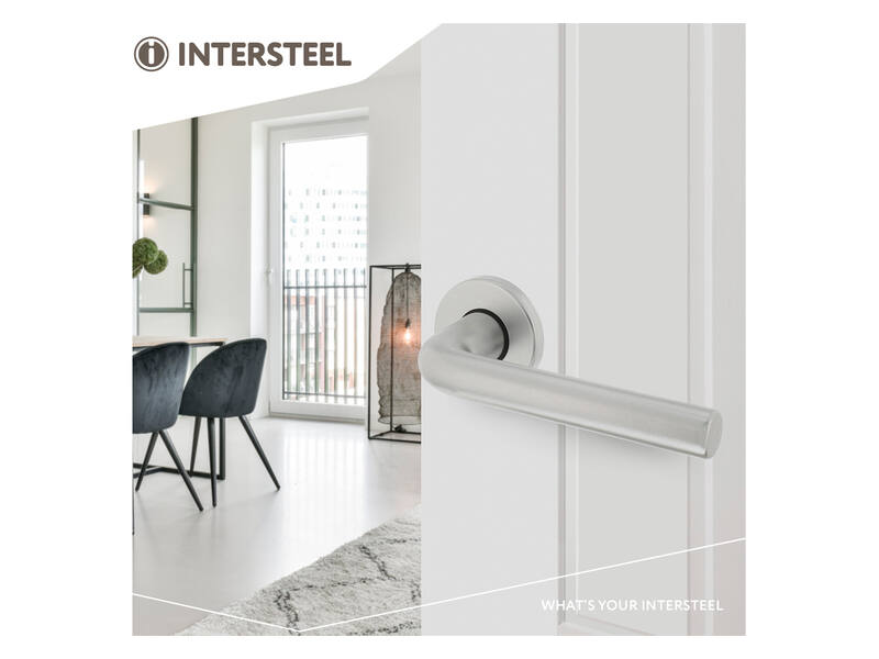 Intersteel Deurkruk Derby op rond rozet 50x7mm Aluminium