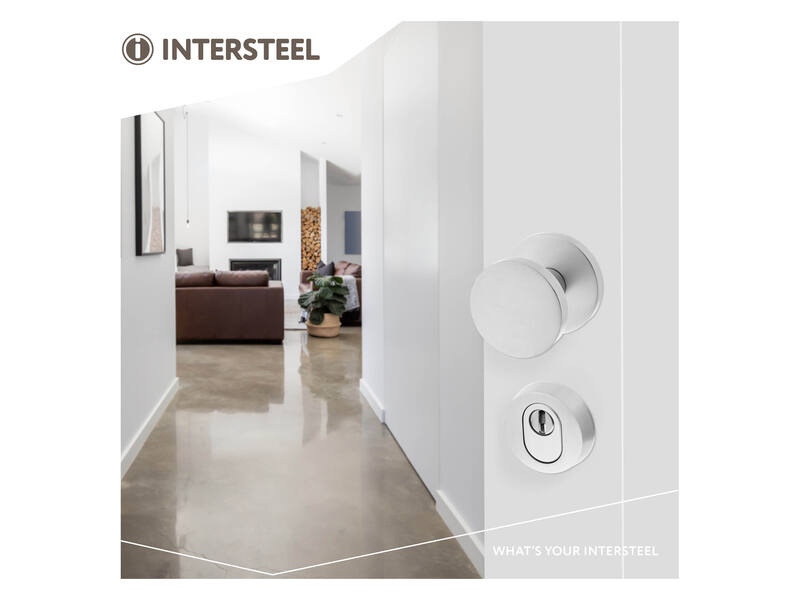 Intersteel Voordeurknop Rond rond 55 mm eenzijdige montage aluminium