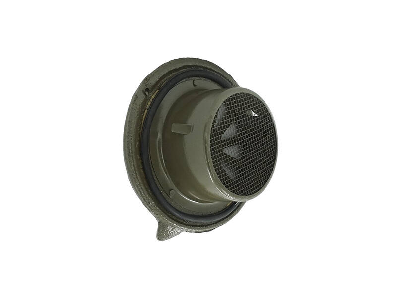 Ventilatierooster Brons-tint RAL 7043 rond Retro 150mm voor buis 100mm