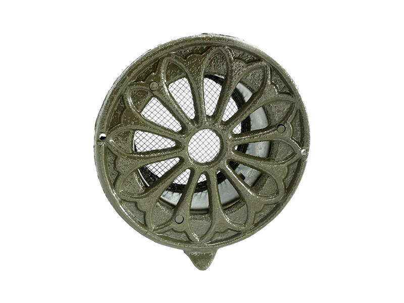 Ventilatierooster Brons-tint RAL 7043 rond Retro 185mm voor buis 125mm