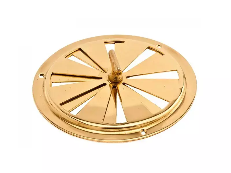 Ventilatierooster massief Messing afsluitbaar Rond 150mm