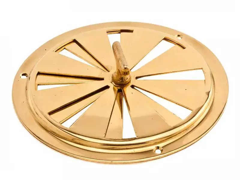 Ventilatierooster massief Messing afsluitbaar Rond 200mm