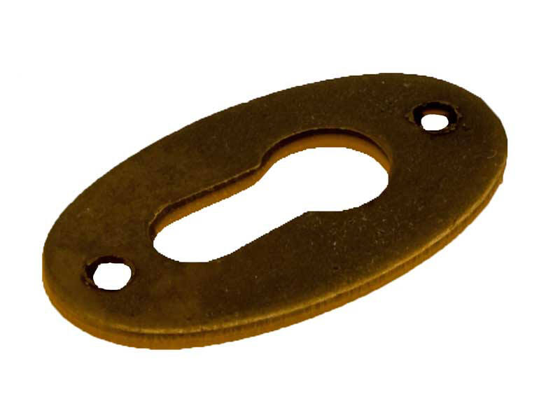 Sleutelplaatje Antiek messing Ovaal plat