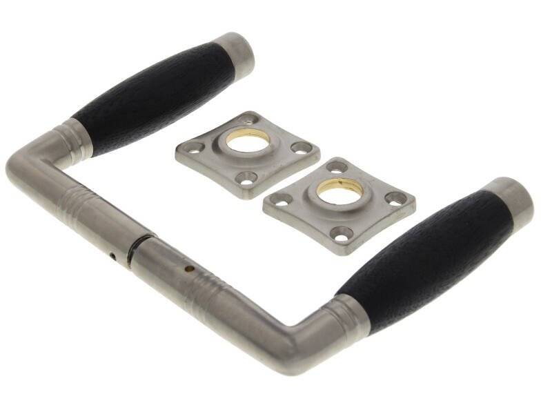 Deurkruk Mat nikkel Ton-model Weijntjes Zwarte greep 110 mm
